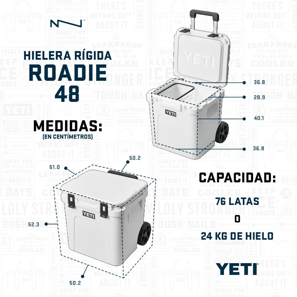 10048020000 HIELERA RIGIDA ROADIE 48 BLANCA MARCA YETI