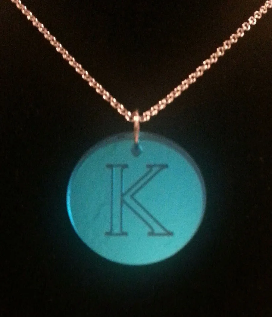 Acrylic Engraved Disc Necklace