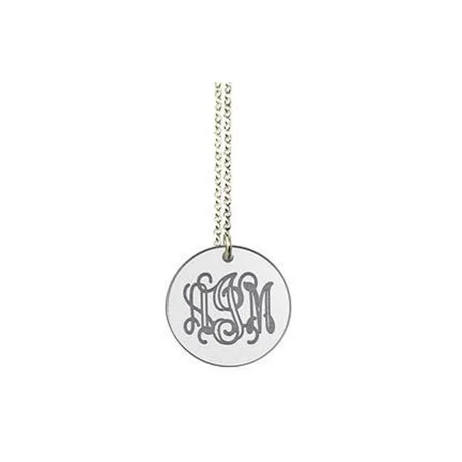 Acrylic Engraved Disc Necklace