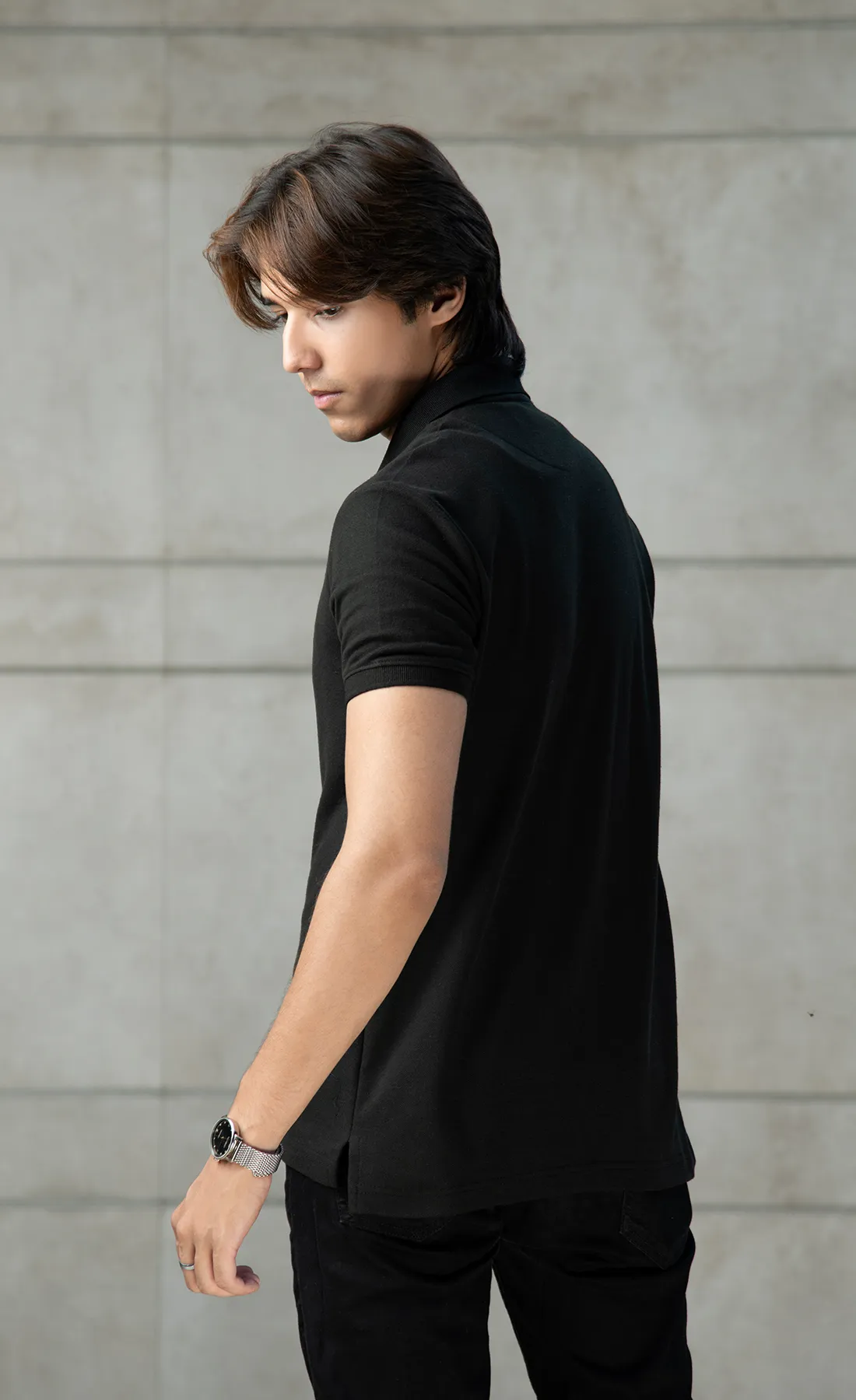 Alif Black Basic Polo