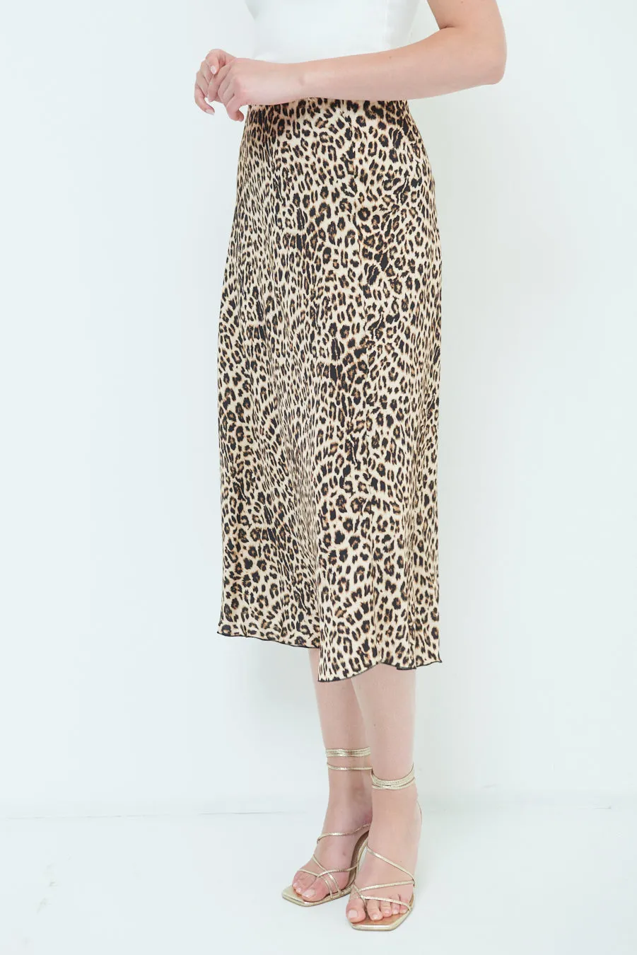 Animal print midi skirt wholesale