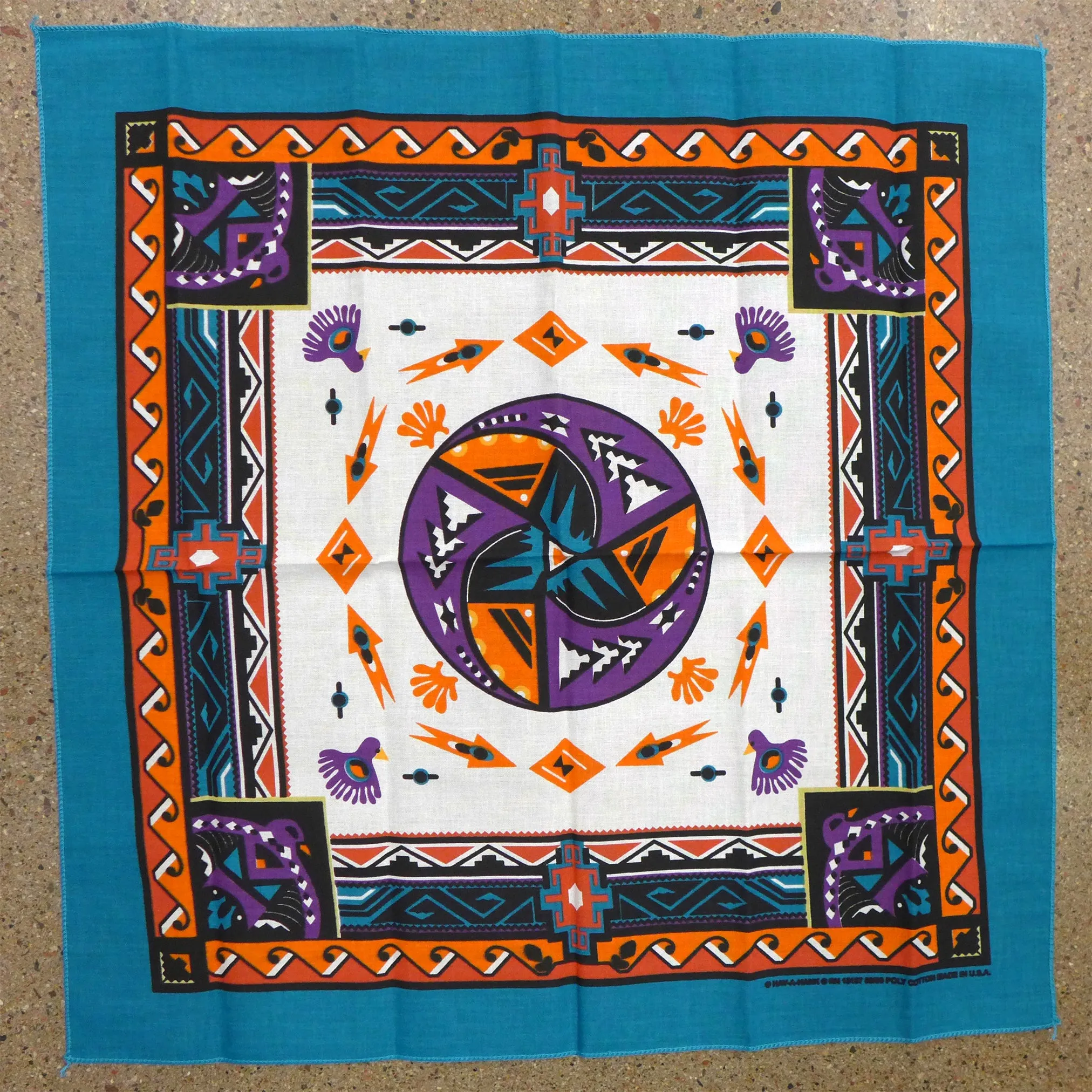 Aztec Turquoise Square Bandana all