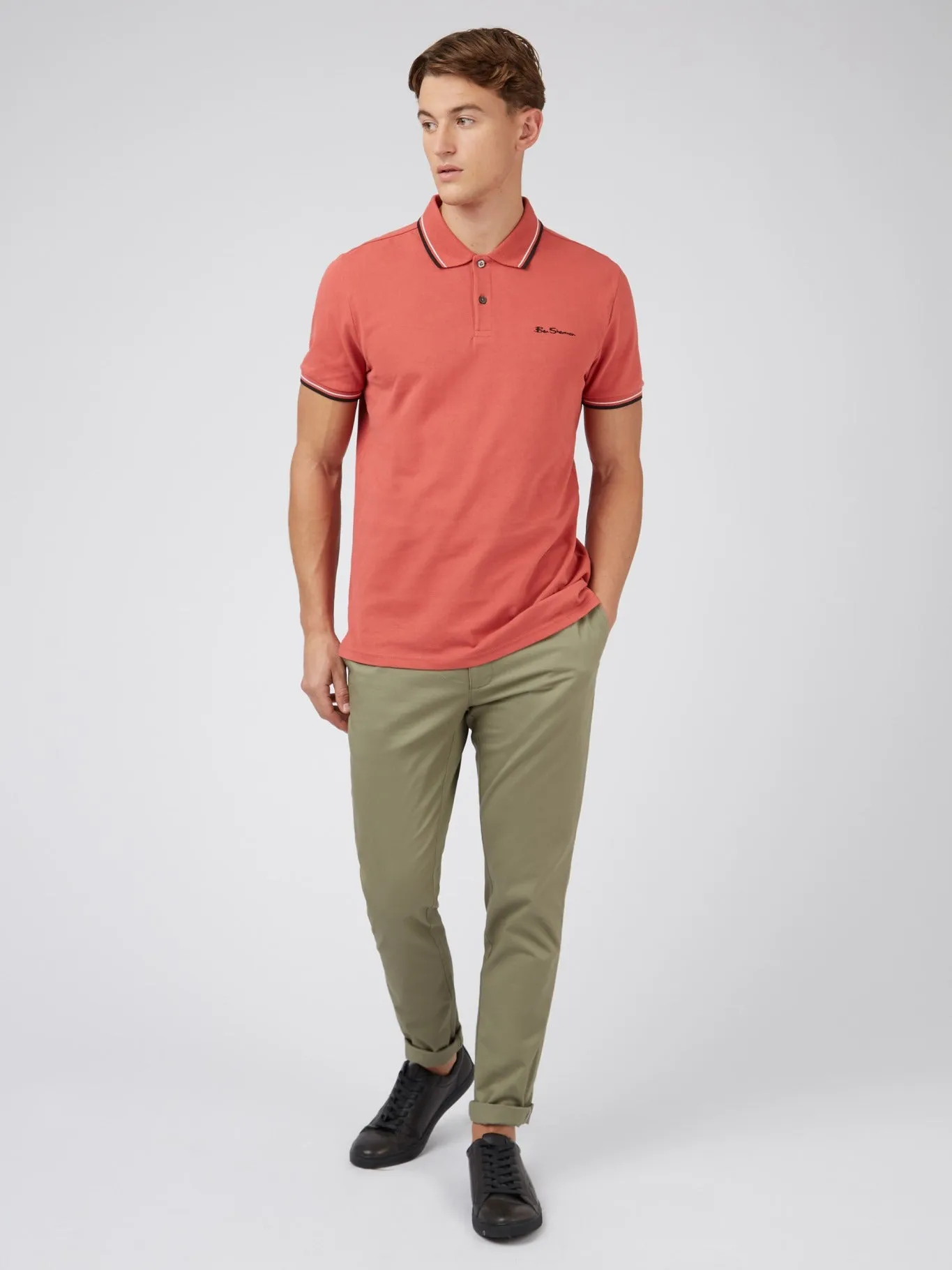 Ben Sherman Men's Signature Pique Polo T-Shirt, 100% Organic Cotton, Regular Fit