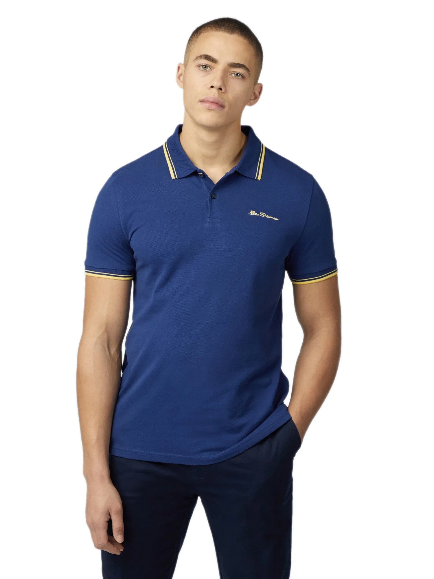 Ben Sherman Men's Signature Pique Polo T-Shirt, 100% Organic Cotton, Regular Fit