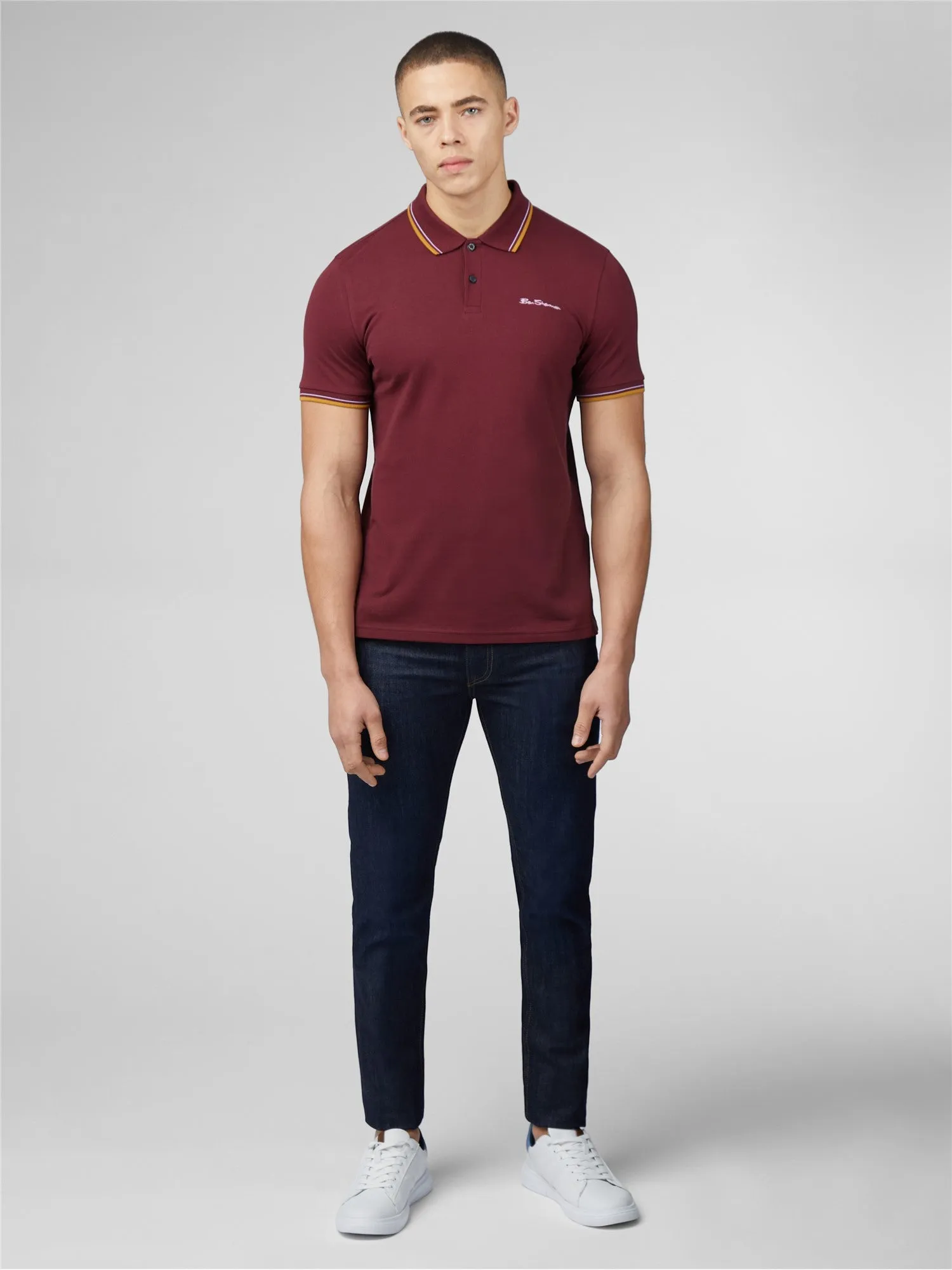 Ben Sherman Men's Signature Pique Polo T-Shirt, 100% Organic Cotton, Regular Fit