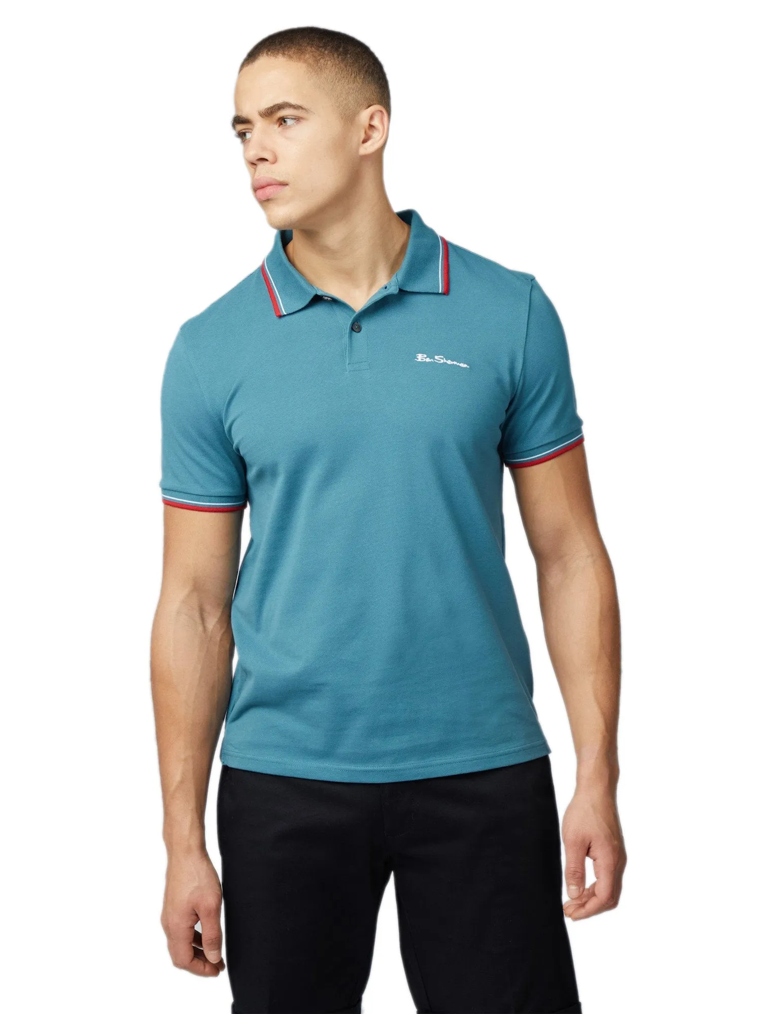 Ben Sherman Men's Signature Pique Polo T-Shirt, 100% Organic Cotton, Regular Fit