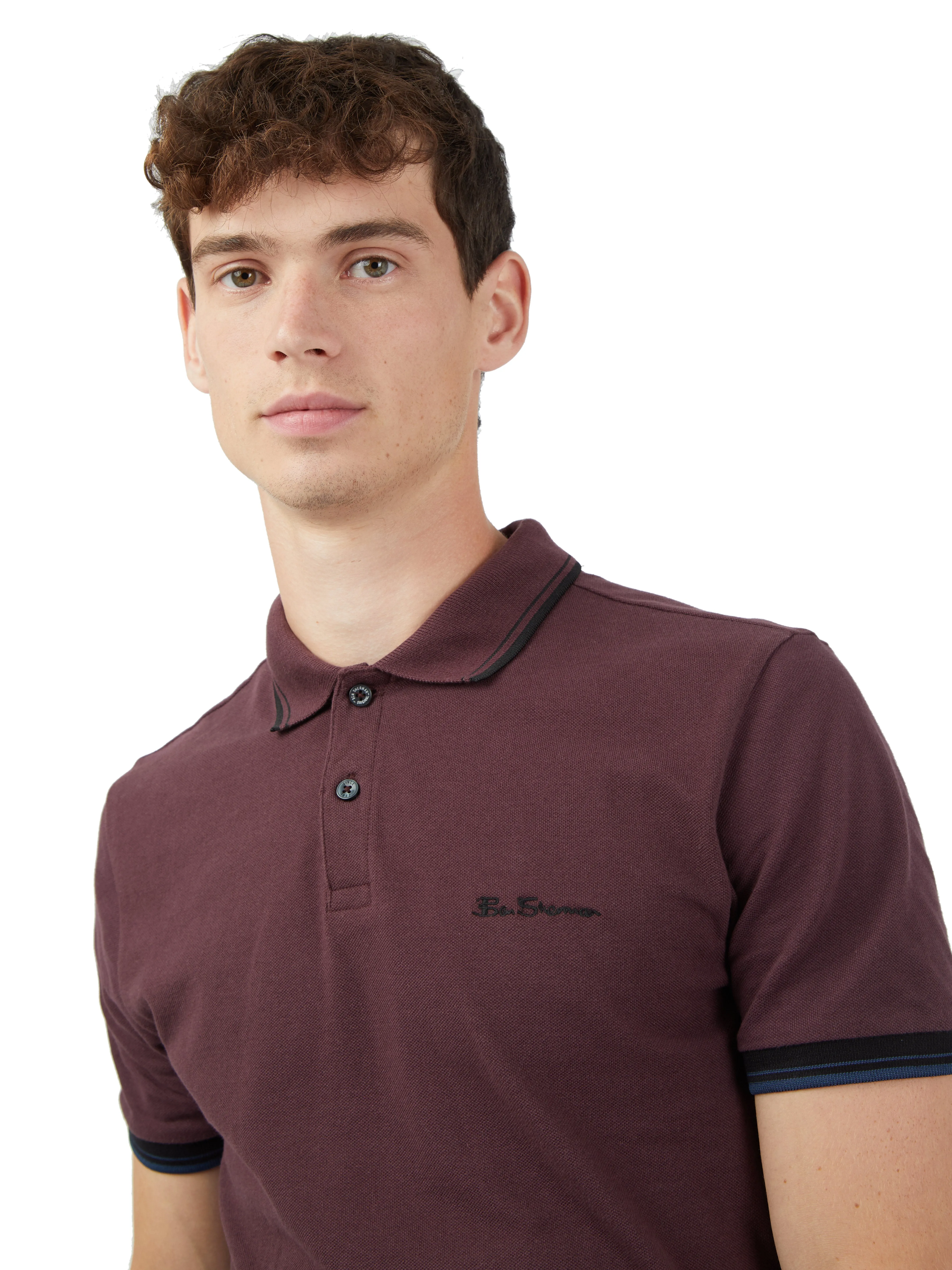 Ben Sherman Men's Signature Pique Polo T-Shirt, 100% Organic Cotton, Regular Fit