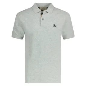 BURBERRY OXFORD LOGO EMBROIDERED POLO GREY