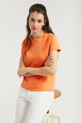 Camiseta básica naranja de manga corta con logo Polo Club