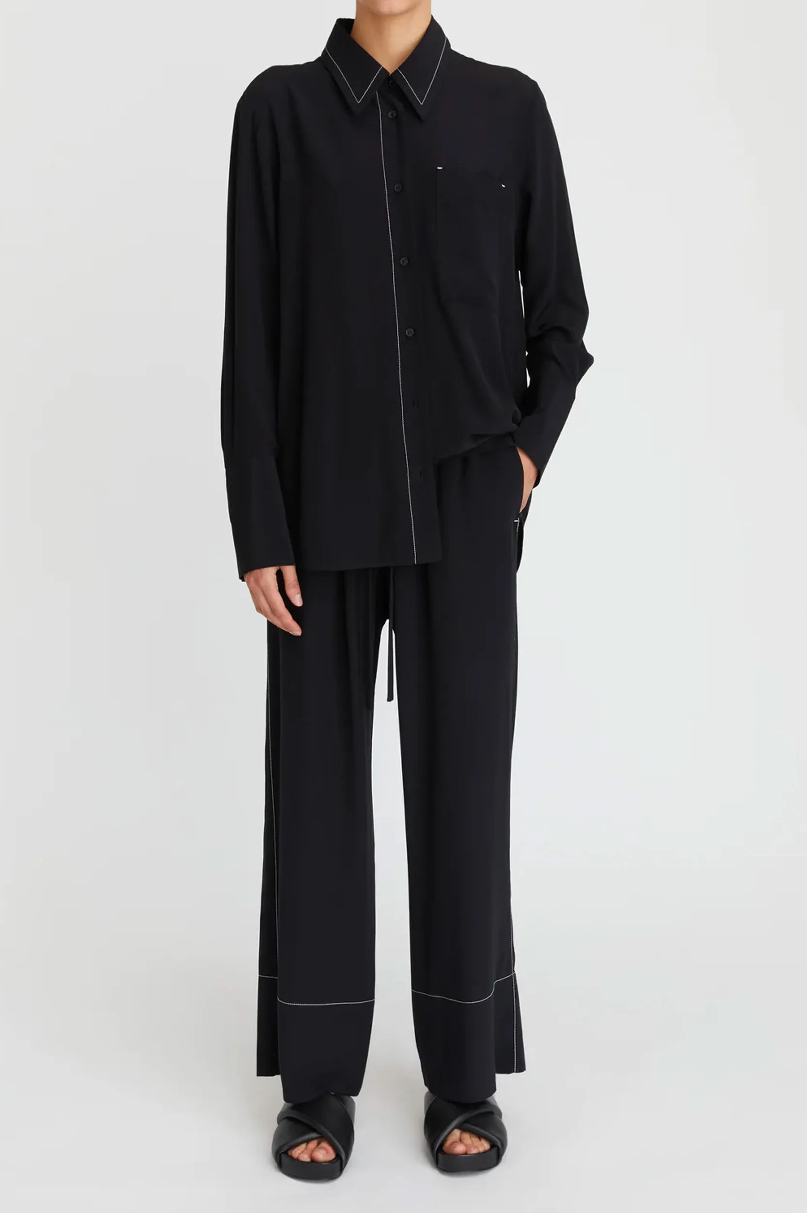 Cassini Silk Shirt in Black