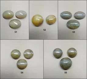 CHRYSOBERYL CAT'S EYE Gemstone Cabochon : Natural Untreated Unheated Cat's Eye Round And Oval Shape 2pcs & 3pcs