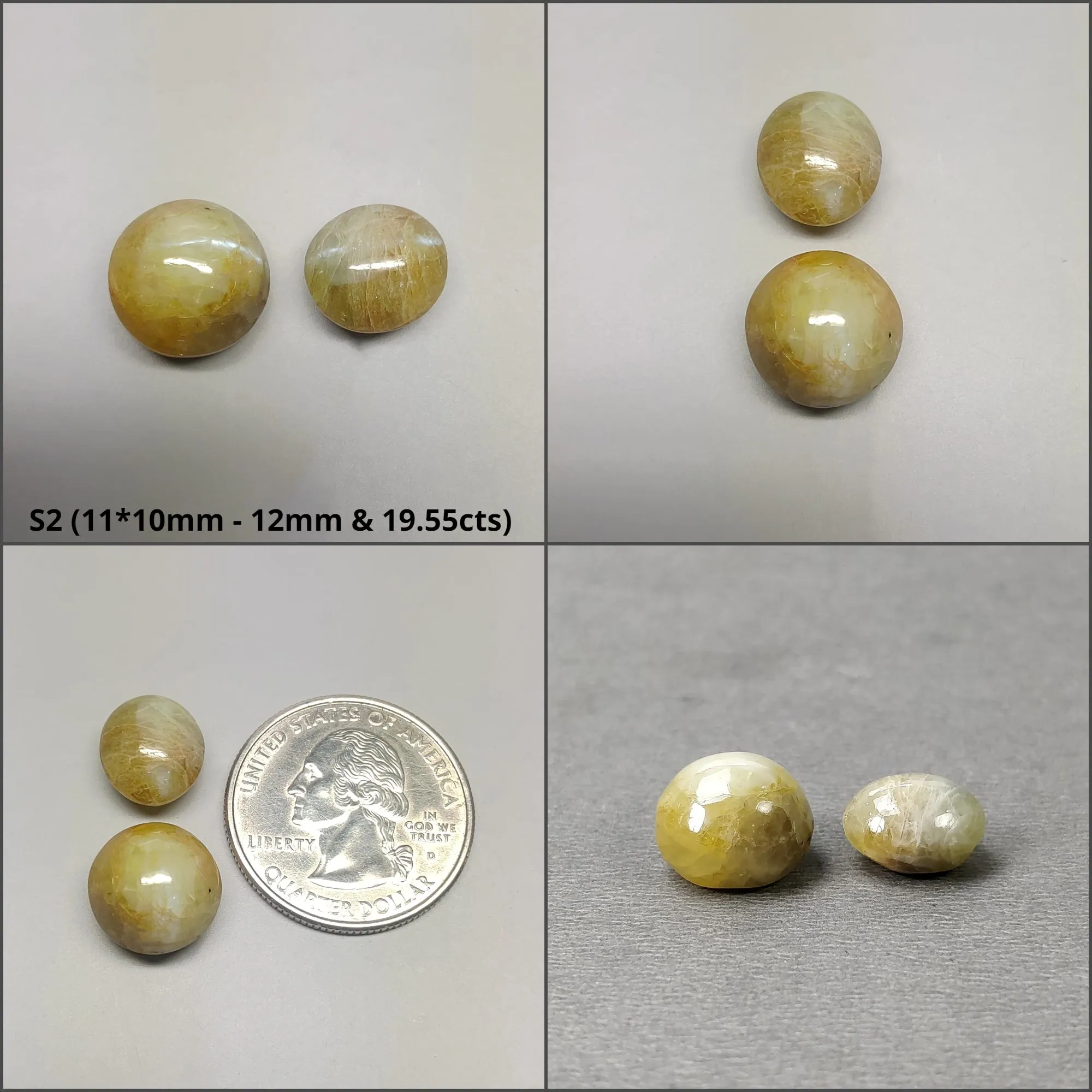 CHRYSOBERYL CAT'S EYE Gemstone Cabochon : Natural Untreated Unheated Cat's Eye Round And Oval Shape 2pcs & 3pcs