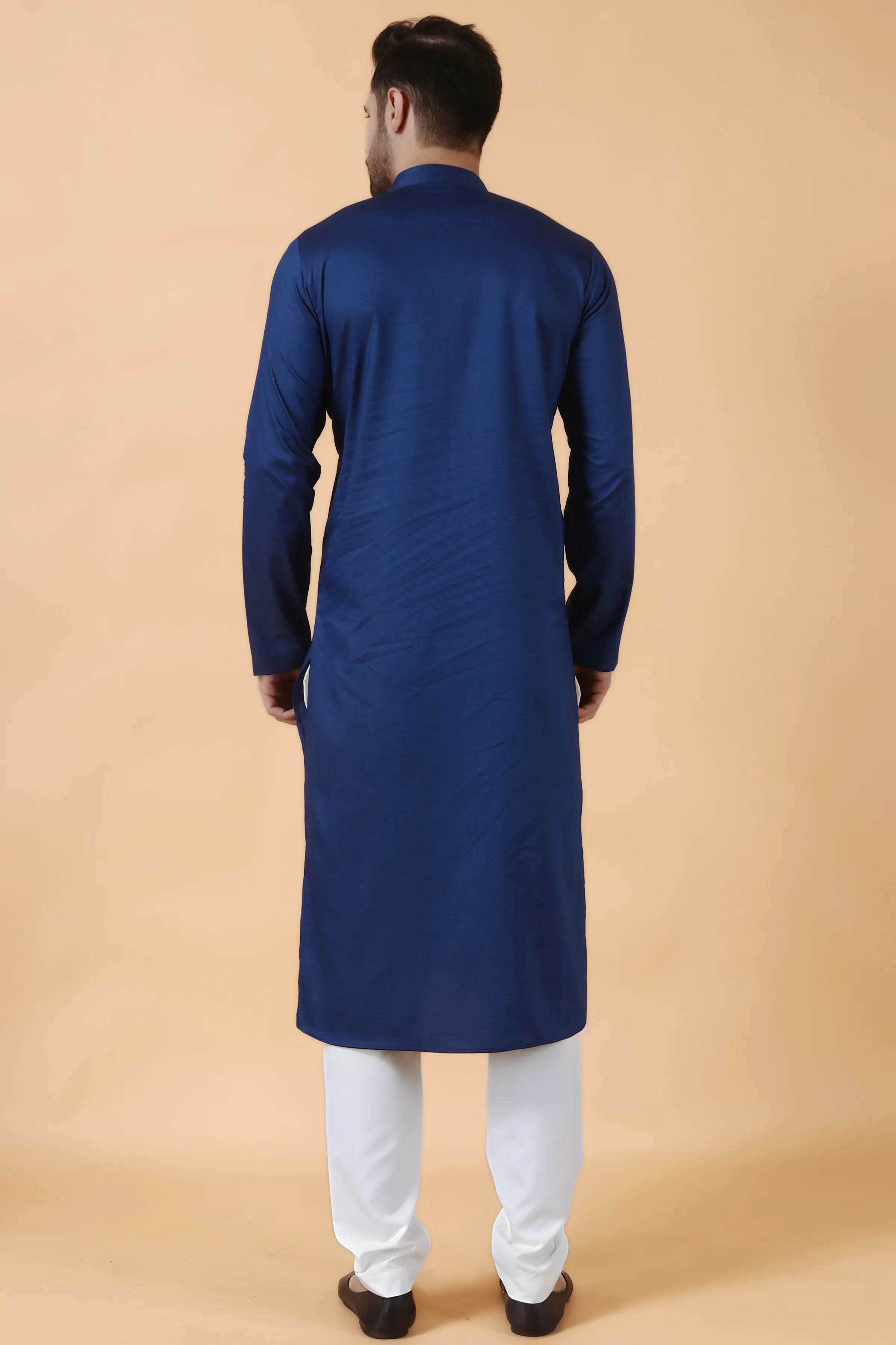 Dark Blue Cotton Kurta Pajama