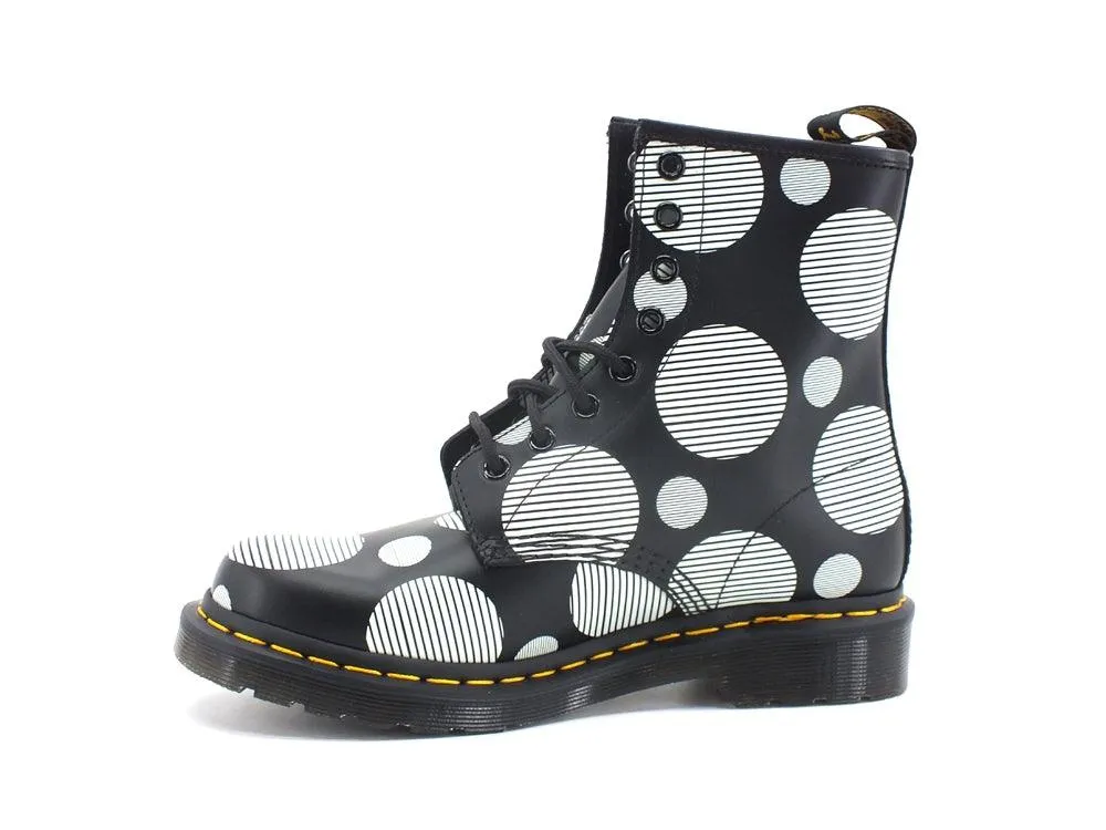 DR. MARTENS Polka Dot Smooth Anfibio Pois Black White 1460-26876009