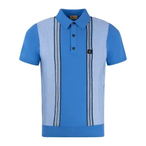 Gabicci Vintage Eden Knit Polo Shirt Blue