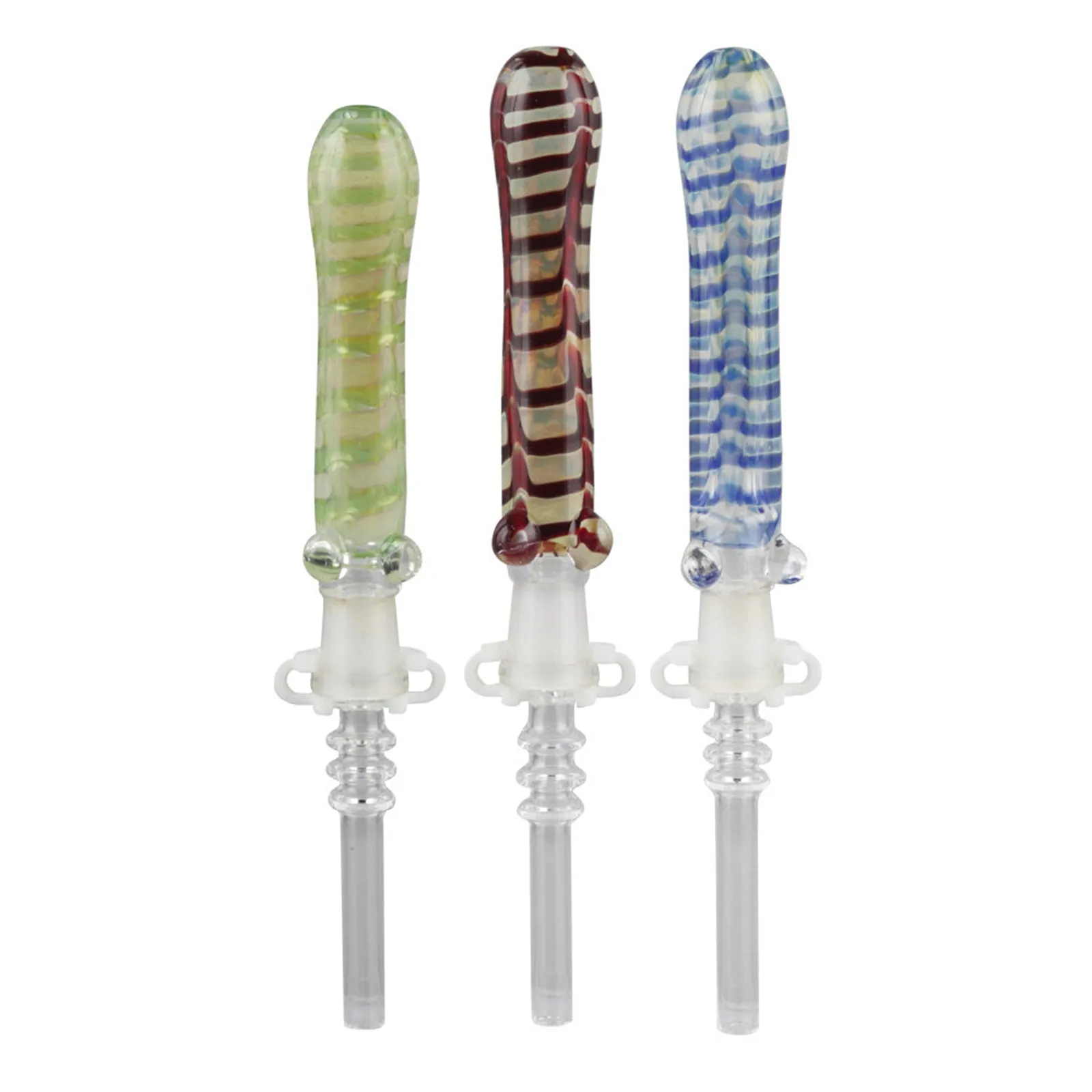 Glass Dab Straw w/ 10mm Quartz Tip 6.5"