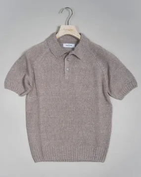 Gran Sasso Linen & Cotton Heavy Polo / Light Taupe