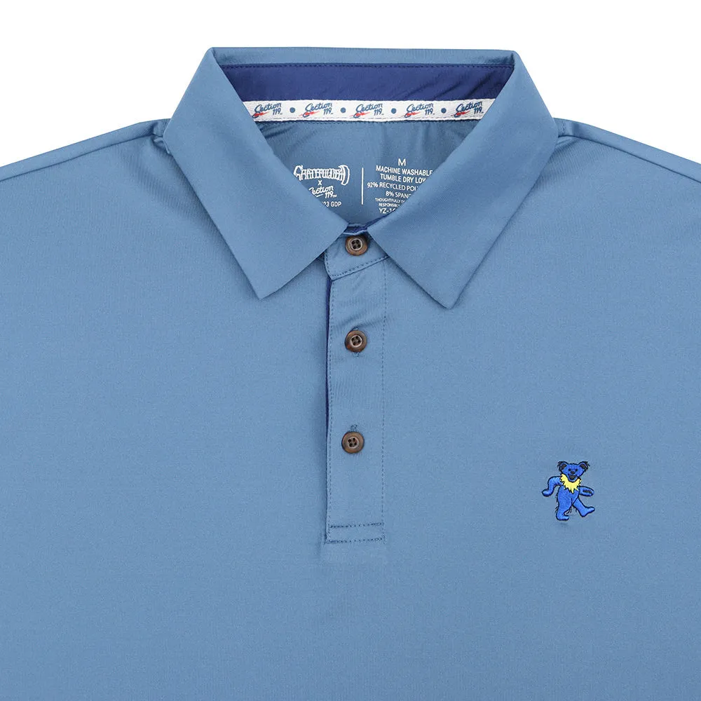 Grateful Dead | Performance Polo | Light Blue with Blue Bear