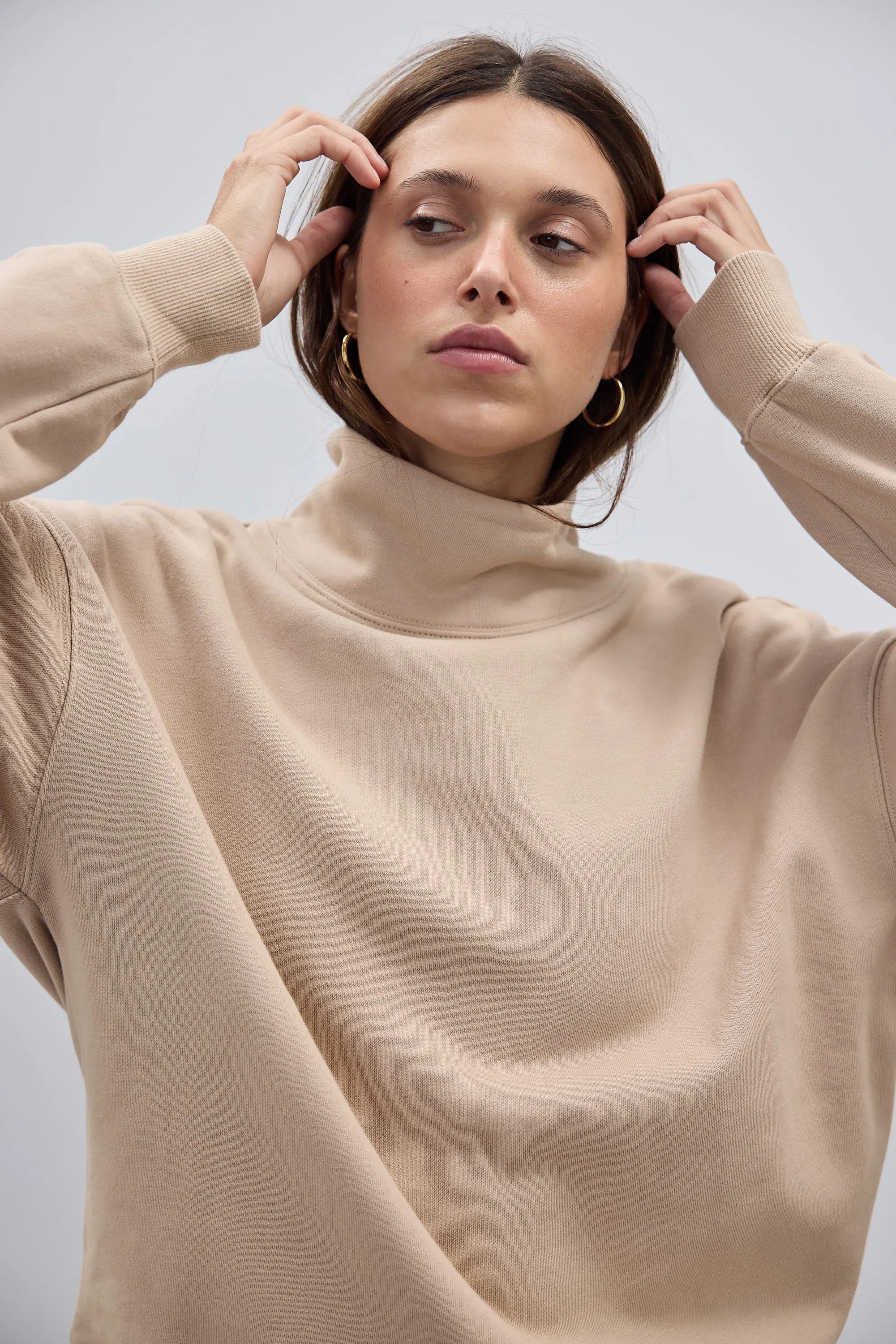 Hallie High Neck Sweater Taupe