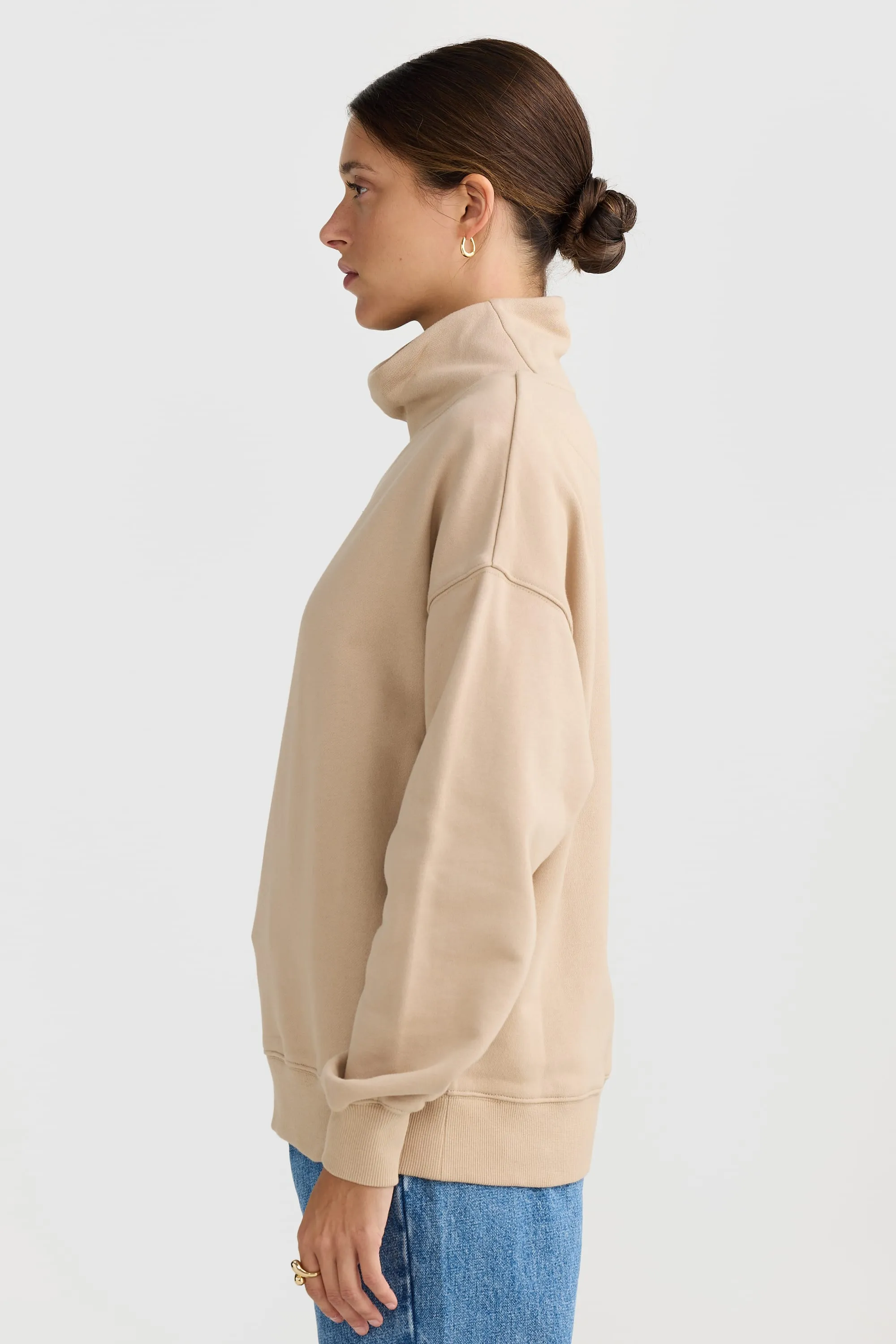 Hallie High Neck Sweater Taupe