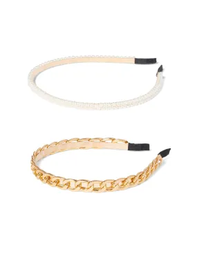 Isla Chain/Pearl 2 Pack Headband