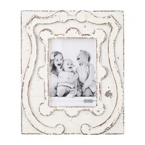 LARGE ANTIQUE CREST PICTURE FRAME