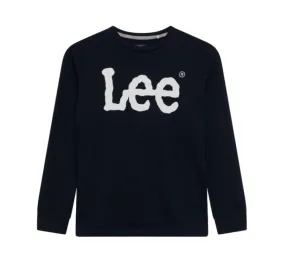 Lee Kids long sleeve boy's t-shirt with Wobbly Graphic Logo LEE0004 203 blue