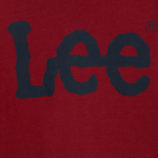 Lee Kids long sleeve t-shirt for boys with Wobbly Graphic Logo LEE0004 B78 ruby