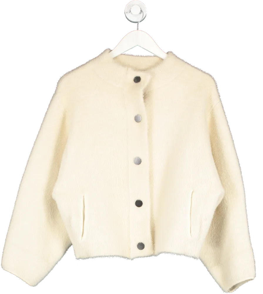 MANGO Beige Heavy Cardigan With Button Detail UK S