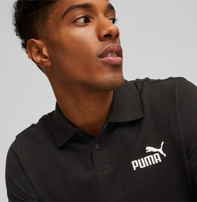 Puma Men's short sleeve polo shirt in cotton pique 586674-01 black