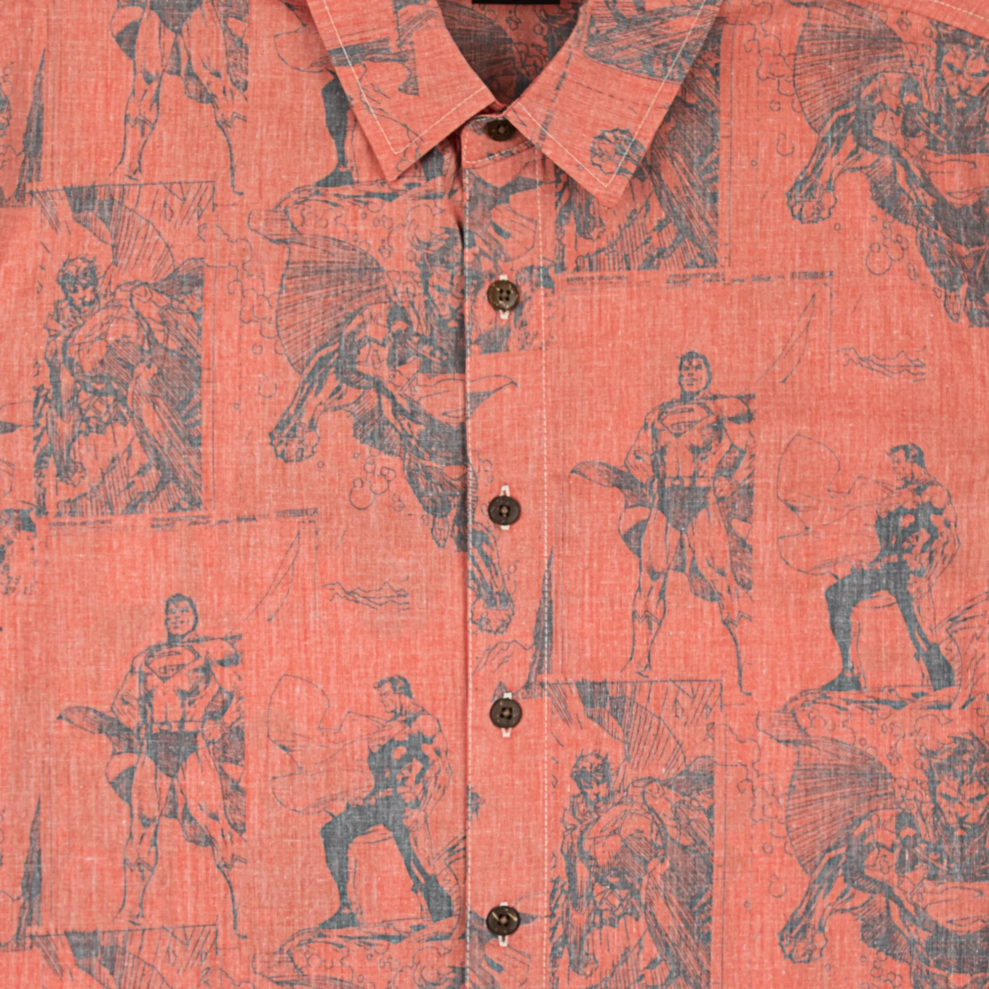 Superman All Over Comic Print Button-Down Shirt