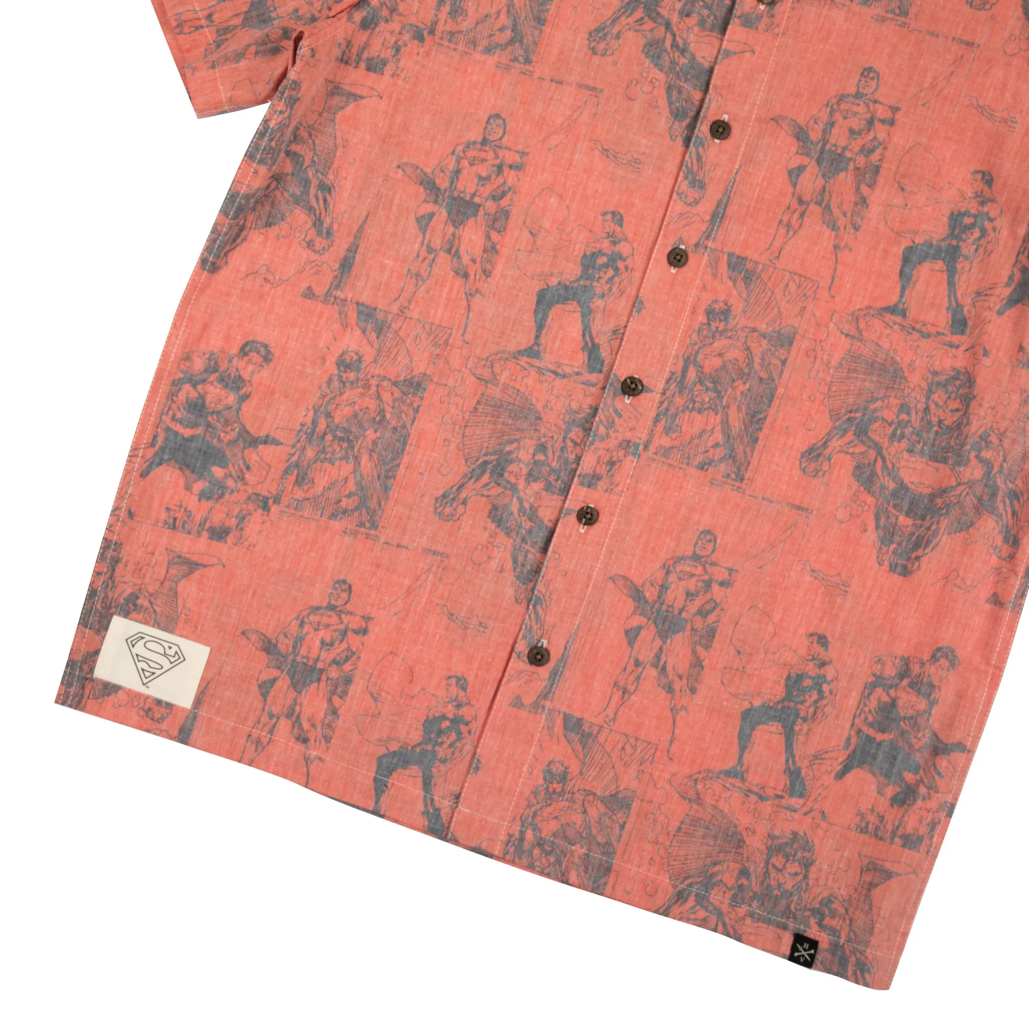 Superman All Over Comic Print Button-Down Shirt