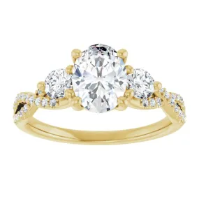 Three Stone Diamond Engagement Ring