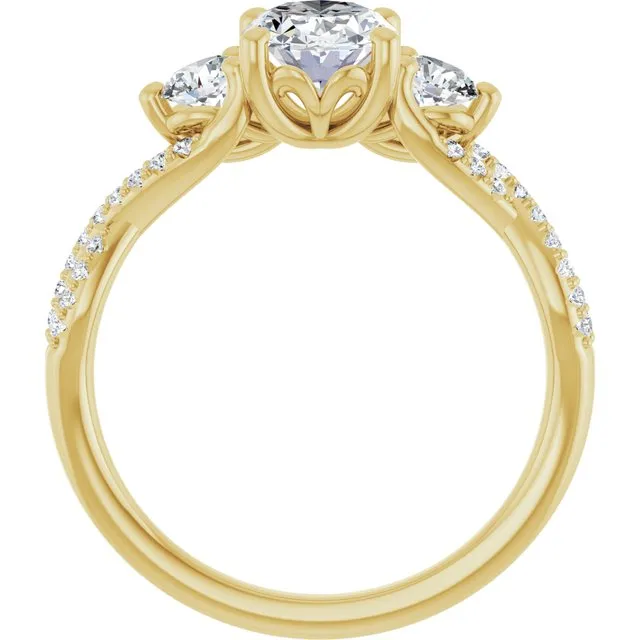 Three Stone Diamond Engagement Ring