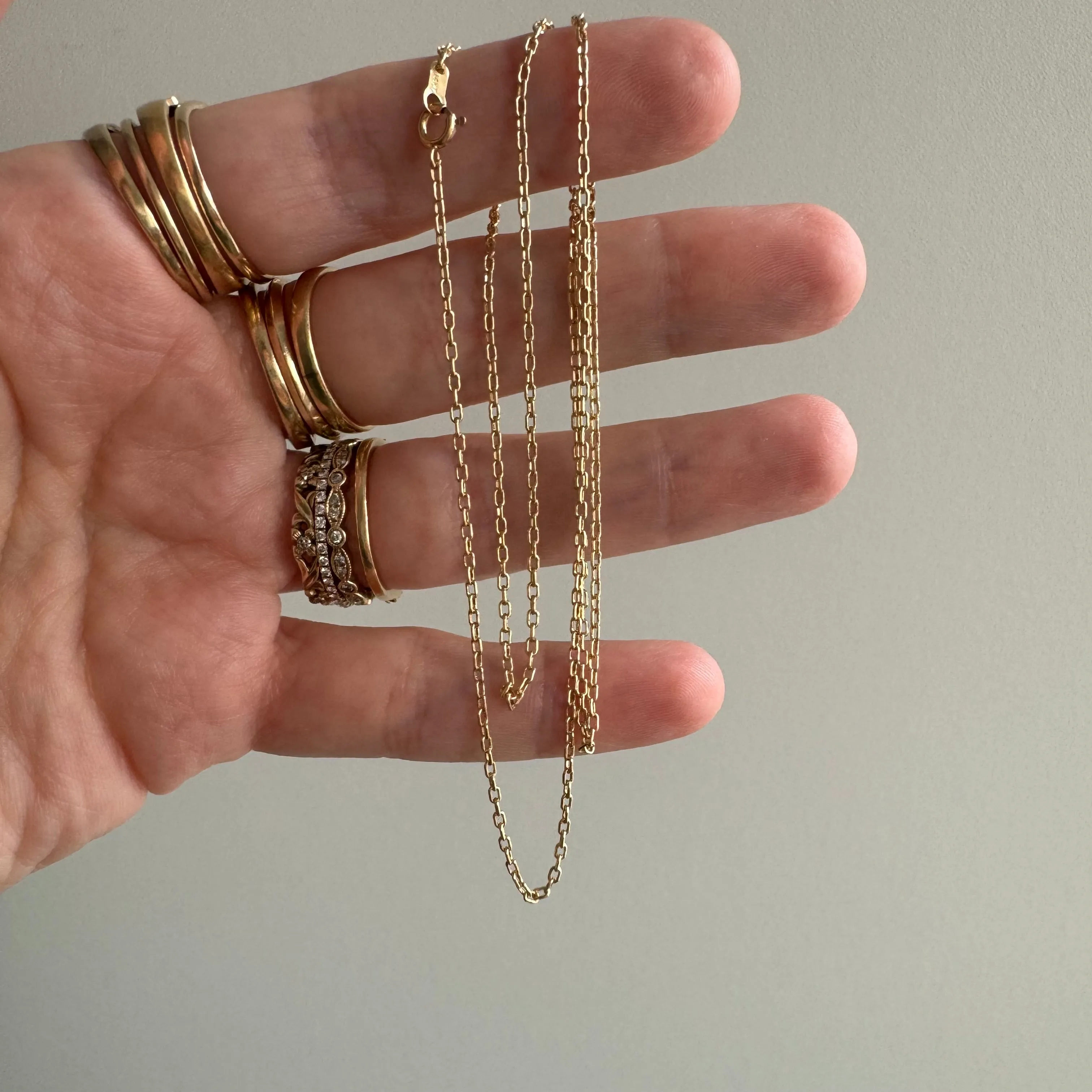 V I N T A G E // dainty biker / 14k yellow gold biker chain / almost 20, 2.3g