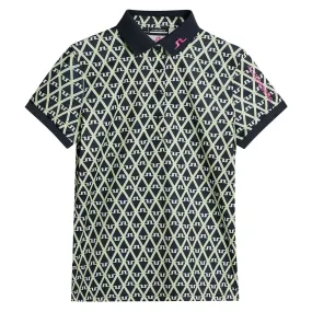 Womens Tour Tech TX Jersey Print Polo Geo JL Navy - SS24